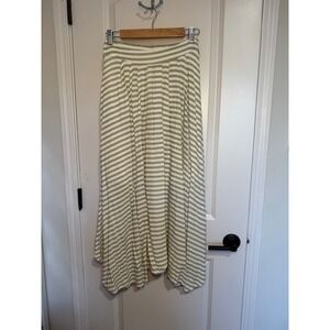 Blu Pepper - Striped Midi/Maxi Skirt Elastic Waist